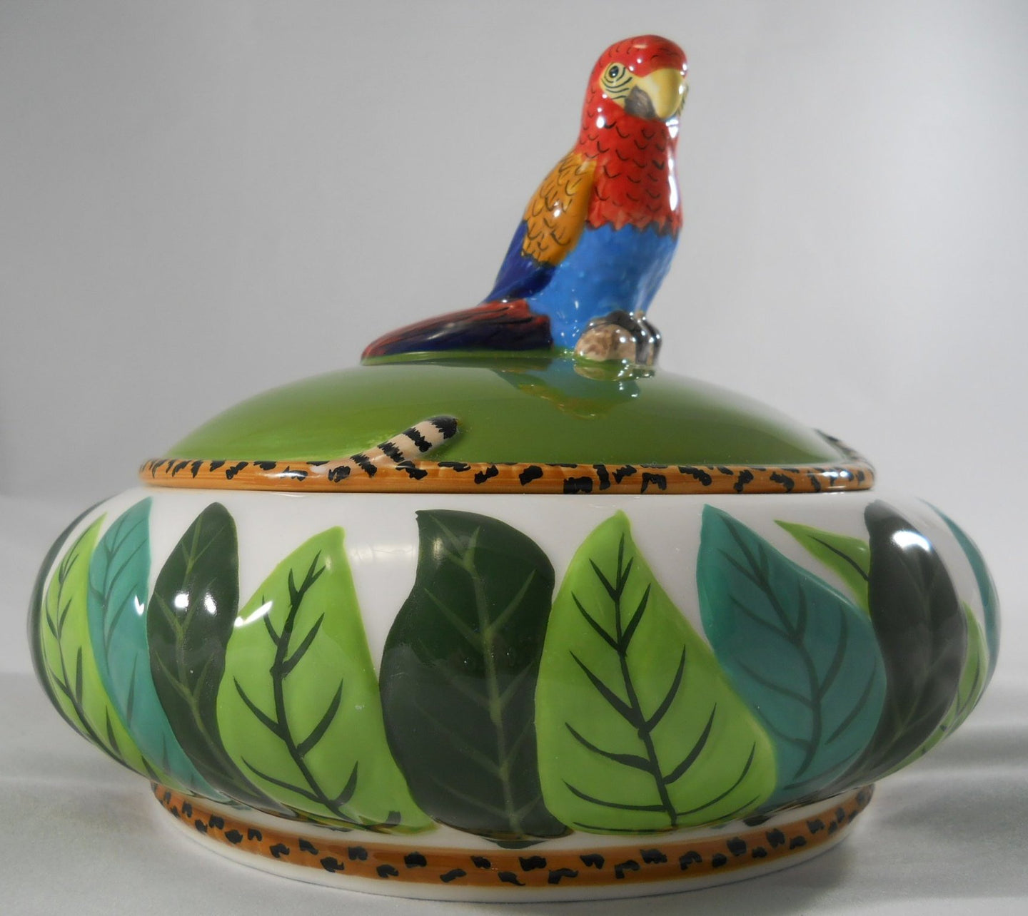 Jungle Jubilee Macaw Centerpiece Bowl by Lynn Chase, 2006