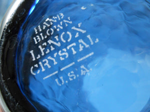 Lenox Impromptu Dark Blue 14- Piece Hand Blown Crystal Goblet, Iced Tea, and Old Fashioned Glass Collection