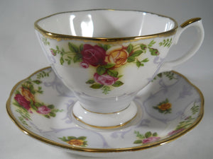 Royal Albert Rose Cameo Violet Bone China Teacup/Saucer Set