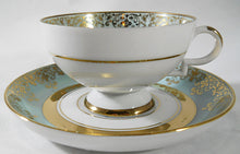 Johann Haviland Bavaria Turquoise/ Gold and Floral Demitasse Cup and Saucer Set