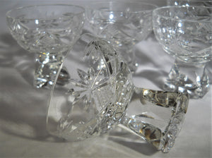 Crystal Weighted Triangle Stem Cordial Glasses Set of Six
