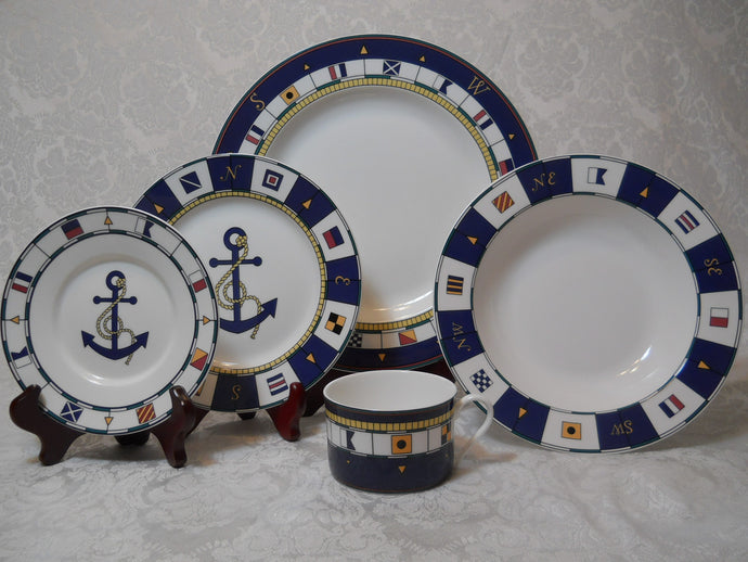 Sango Anchors Aweigh 16 Piece Dinnerware Set Service for Four