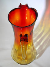 Vintage/Antique Amberina Hand Blown Tall 48-Ounce Amberina Art Glass Pitcher with Ice Lip.