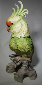 Andrea By Sadek Green/ Red Cockatoo Parrot 11 1/2" Tall Figurine Pair