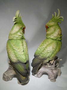 Andrea By Sadek Green/ Red Cockatoo Parrot 11 1/2" Porcelain Figurines