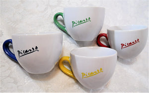 Picasso Crayon Collection by Masterpiece Editions Four Demitasse Cup & Saucer Sets, 1996