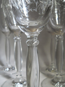 Pier 1 Eliza Fluted Champagne Blown Glass Collection of Six