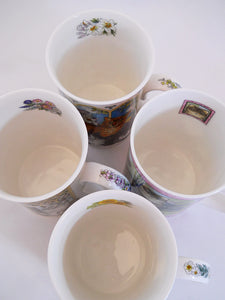 Dunoon Cat Theme Lightweight Fine Bone China Mug Set of Five from England
