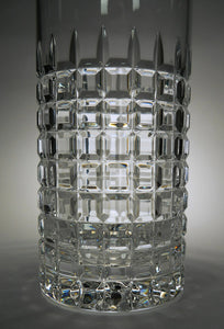 Faceted Square Cut Crystal Highball Glass Collection of Seven
