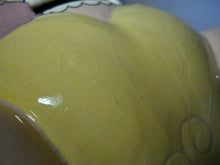 Kay Finch Vintage California Pottery Hand Made Pink Floral and Hearts Piggy Bank