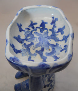 Blue and White Porcelain Monkey Soap Dish