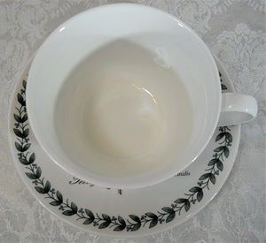 Kirkham Botanical Large Fine Bone China Breakfast Cup and Saucer