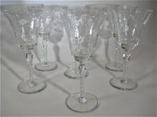 Rock Sharpe Floral and Dot with Spiral Stem Water Goblet Set of Six