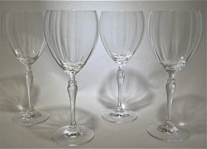 Mikasa Spring Petals Clear Optic Crystal Water Goblet Collection of Four