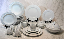 Mikasa Classic Flair White and Gray Fine China 35-Piece Dinnerware/ Tableware Collection for Six