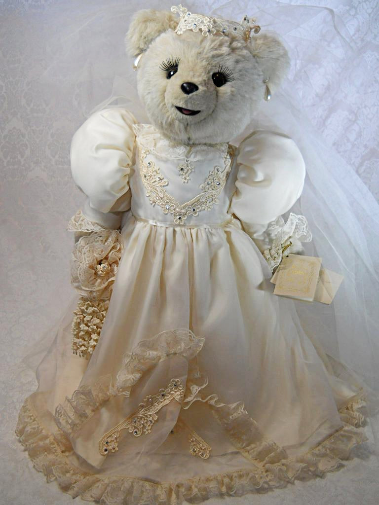 Tilly Collectible Lady Candice Carlington Wedding Bear In Satin Victorian Dress