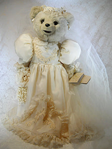 Tilly Collectible Lady Candice Carlington Wedding Bear In Satin Victorian Dress