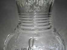 New Martinsville/ Viking Radiance with Prelude Etch Crimped10 Inch Glass Vase.