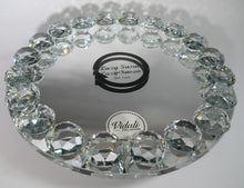 Vidali Collection 9" Round Mirrored Lazy Susan with Crystal Glass Accents