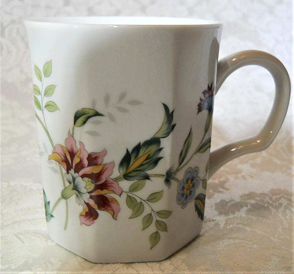 Andrea By Sadek Floral Tea Cup w/Tea Bag Holder Side Pocket