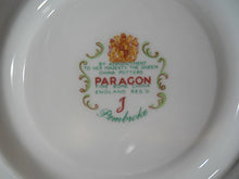 Paragon England Pembroke Maroon and Yellow Bone China Teacup/ Saucer Sets (2), 1957-1960.
