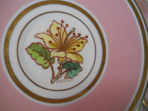 Pickard Pink and Gold Floral Demitasse Cup Collection Handpainted by Edward S. Challinor, c.1938