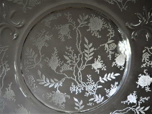 Fostoria Vintage Chintz Etched Baroque Luncheon Tableware Plate Collection of Eight