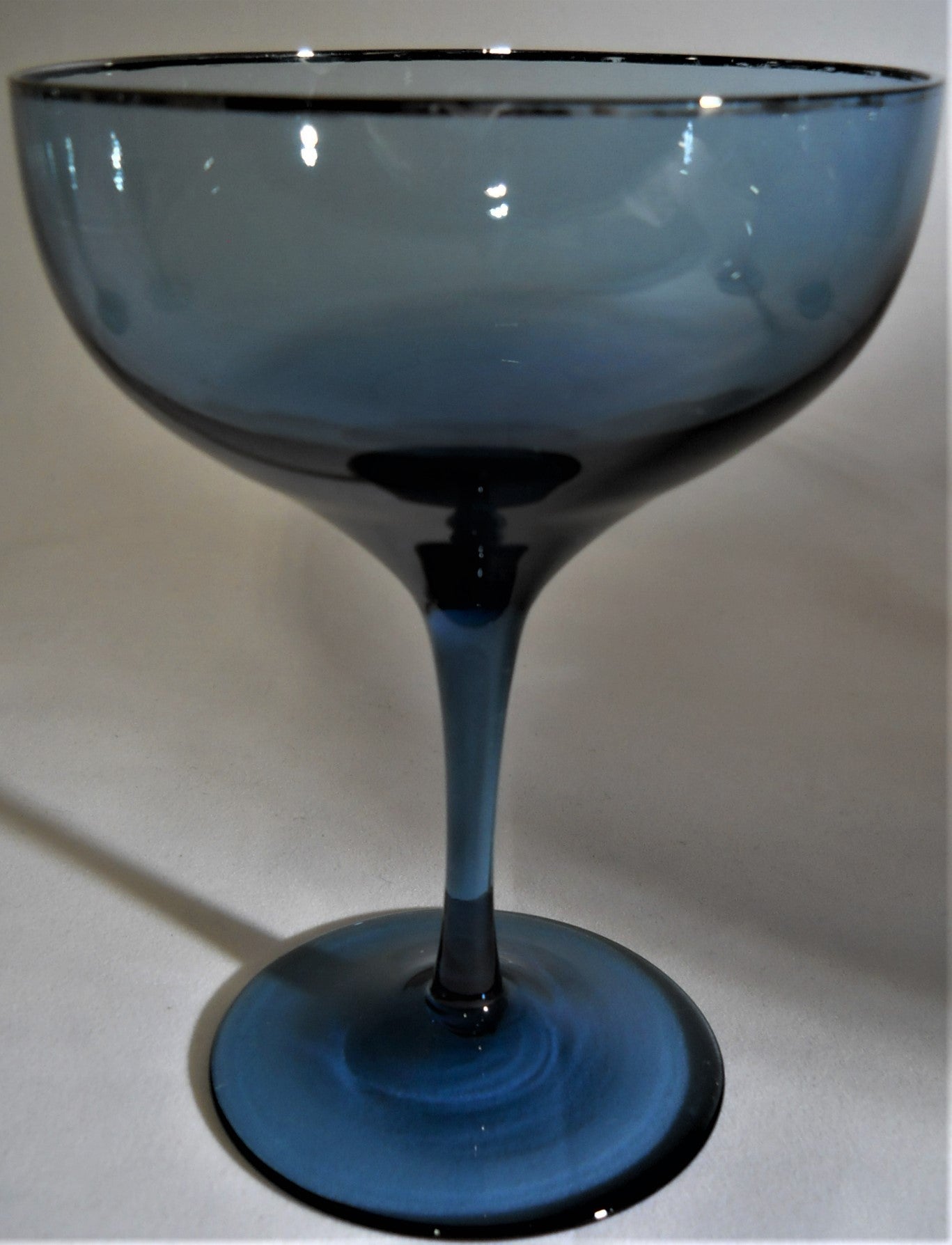 Lenox Blue Shadow with Platinum Trim Champagne Coupe/ Sherbet Glass Set of Five