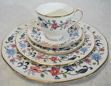 Wedgwood Bainbridge England Blue and Pink Floral 45-piece Bone China Dinnerware / Tableware Collection, 1992