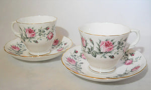 Majestic Choice England Roses Fine Bone China Cup and Saucer Pair. c.1972