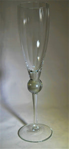 Pottery Barn Clear Blown Optic Champagne Flute and Opalescent Ball Stem Collection of Four