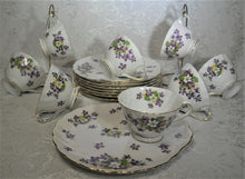 Royal Tuscan/ Tuscan  Woodland Violet Fine Bone China Snack Plate/ Cup Collection for Seven