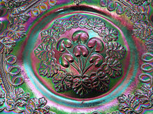 Fenton Cherry Chain and Orange Tree Amethyst 10 Inch Carnival Glass Centerpiece Bowl
