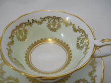 Royal Stafford England Peppermint Green Bone China Teacup and Saucer Pair, 1952