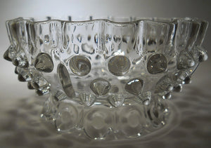 Canton Glass Company Antique EAPG Dewdrop Hobnail Dessert Bowl Collection of Five, c.1885-1902