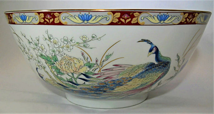 Toyo Japanese Decorative Red Porcelain and Blue Peacock 10