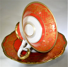 Weimar Germany Dora Orange and Gold Footed Cup and Saucer 1933-1945