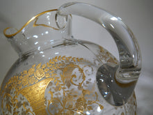Cambridge Glass Co. Portia Gold Encrusted 80 oz. Water Ball Jug Tableware Pitcher, 1940-1949.