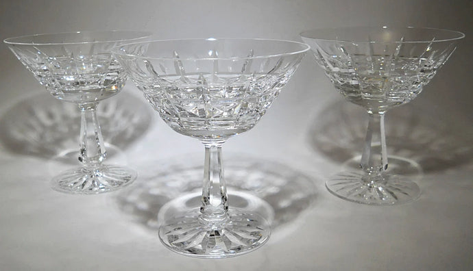 Waterford Kylemore Cut Crystal Champagne/ Sherbet Glass Collection of Three