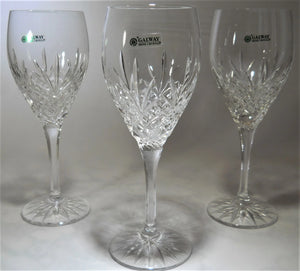 Galway O'Hara White Wine Blown Glass Collection of Three