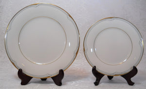Noritake Golden Cove Ivory and Gold Art Deco Fine China 71 Piece Dinnerware Collection 1986-1999