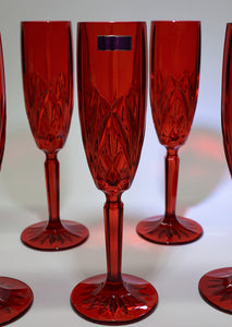 Marquis by Waterford Brookside Red Champagne Flute Set of Eight