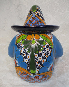Mexican Pottery Sleeping Siesta Sombrero Man Figurine