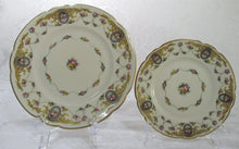 Black Knight Selb Bavaria Floral, Yellow Scroll and Medallion Ivory 79-Piece Dinnerware Collection for Nine, Including Eleven Luncheon Plates. 1925-1941