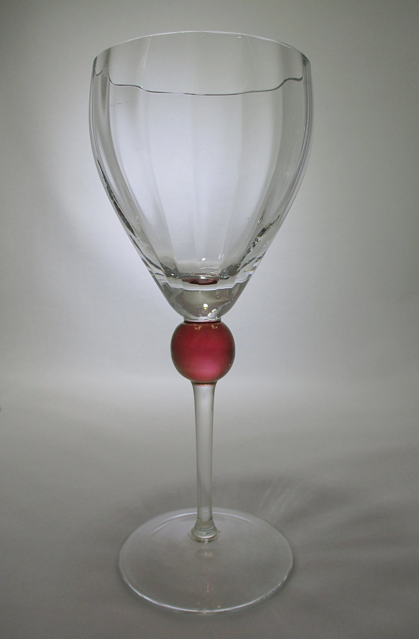 1/2pc 350ml 12oz Ripple Short Stemmed Goblet Glass Cup With Pink