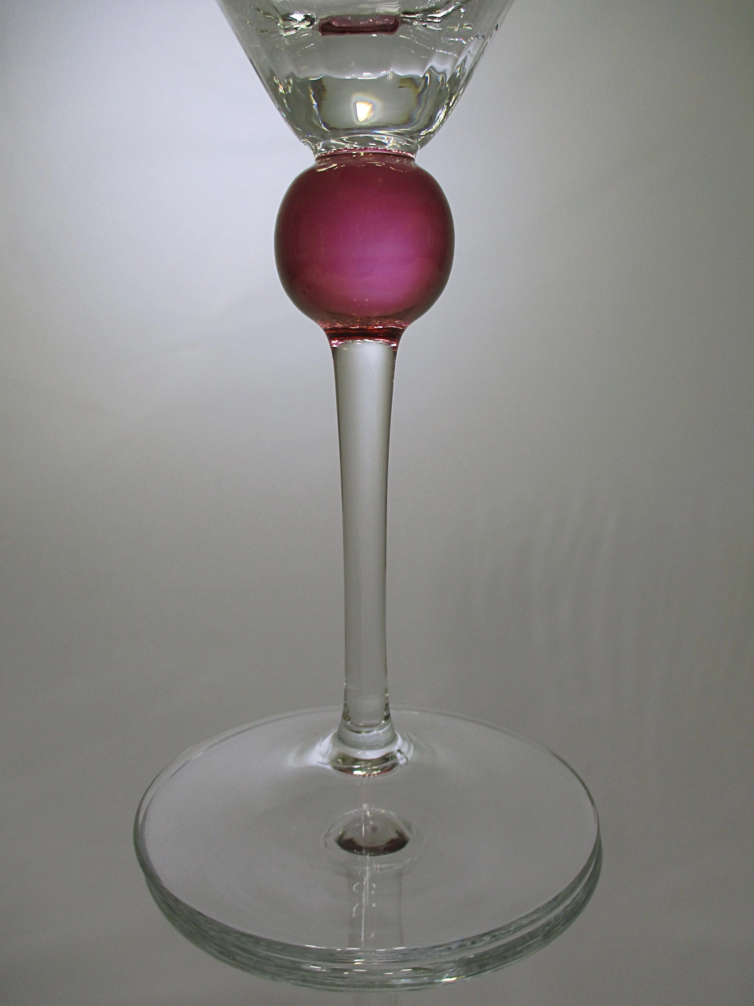 1/2pc 350ml 12oz Ripple Short Stemmed Goblet Glass Cup With Pink