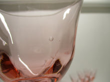 Abigails Adriana Tall Pink and Clear Twist Stem Wine Glass Collection of Eight.