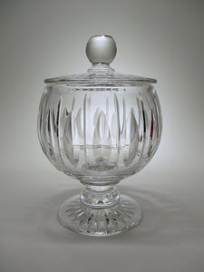 Stuart England Blown Glass Hampshire Footed Candy Dish with Lid.