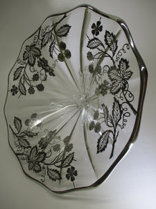 Silver City Berries Sterling Silver Overlay Butterfly Footed Bowl.