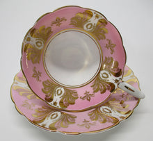 Royal Stafford Pink and Gold Bone China Teacup and Saucer Set. ENGLAND